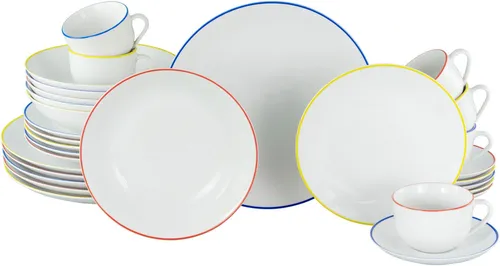 OTTO home Kombiservice Angi (30-tlg), 6 Personen, Porzellan, Geschirr-Set, harmonische, trendige Coupeform
