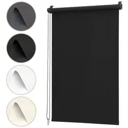 Rollo Seitenzugrollo Verdunkelungsrollo ohne Bohren verdunkelnd Rollo, Sekey, verspannt, Klemmfix, Seitenzugrollo,Sonnenschutz & Sichtschutz,Bestellbreite = Stoffbreite schwarz 76 cm x 160 cm