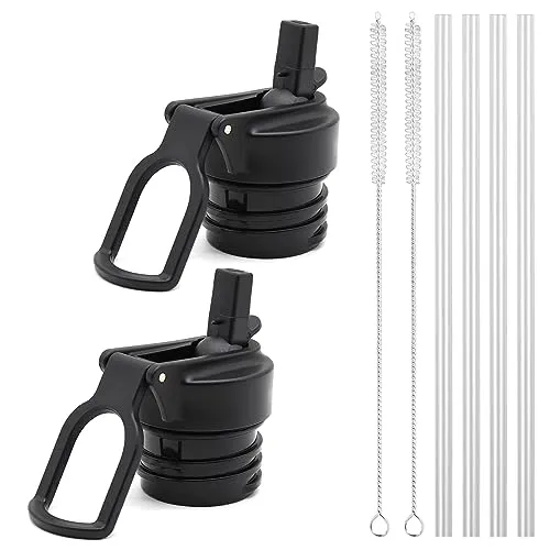 PHULWEL Strohhalm-Deckel für Hydro Flask Standard Mouth, Deckel mit Strohhalm passend für Hydroflask Standard Mouth, Sportkappen Wasserflaschen-Zubehör Ersatz-Deckel Oben