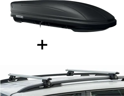 Dachbox MAA400L matt + Relingträger CRV135 für Mercedes Classe E SW 09-16