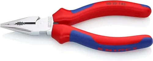 KNIPEX 08 25 145 SB Spitz-Kombizange - Zangen mit ergonomischen Mehrkomponenten-Hüllen für sicheren Halt und präzise Handhabung, ideal für professionelle Anwendungen.