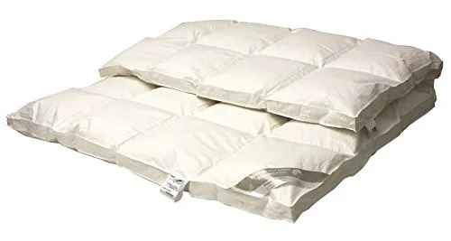 Betten Hofmann Traum Daunen-Kassettenbett 200x200 cm - Warmes Ganzjahresbett mit 1440 g canadischen Landdaunen, ideal für höchsten Schlafkomfort. Waschbar bis 60°, trocknergeeignet und mit Außenstege für optimale Wärme.