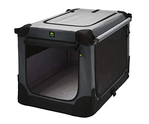 Maelson Soft Kennel Hundebox - Anthrazit - 52 x 33 x 33 cm - Hundeboxen mit hochwertiger Verarbeitung, ideal für Reisen dank Sicherheitslaschen und wasserdichtem Boden. Perfekt für den komfortablen Transport Ihres Hundes.