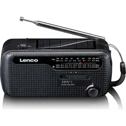 Lenco MCR-113BK Tragbares Notfall-Solar-Kurbelradio
