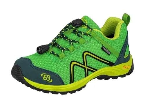 Brütting Unisex Guide Trekking-& Wanderhalbschuhe, Grün Petrol Lemon, 36 EU - Wanderschuhe mit Schnellschnürsystem und rutschfester Vibram-Laufsohle, ideal für Abenteuer in der Natur und optimalen Halt.