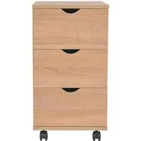 vidaXL Schubladenelement 33x45x60cm - Eichenbraun Rollcontainer für Ihr Büro - Büro Aufbewahrung & Organisation mit 3 Schubladen und praktischen Rollen für einfache Mobilität und optimalen Stauraum.
