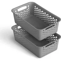 ProHome Aufbewahrungskorb 2L Anthrazit 25 x 16 cm 2 Stück