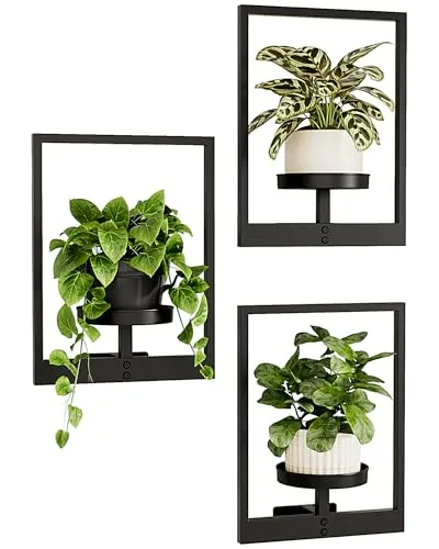Bamworld Wandbehang Pflanzgefäße für Zimmerpflanzen in schwarz von Bamworld