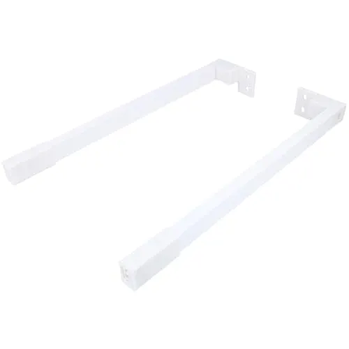 MS Beschläge - Längsreling für Schubladen – Stabile Metall-Relingstangen mit Haltern | 6 Längen (300-550mm) | Schubladensystem Zubehör | Schubladenerweiterungsset (Weiß, 550mm)