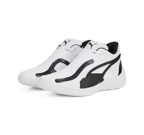 Puma Hallen-Indoorschuhe Rise Nitro Herren – Größe 42,5 (9,5) - Diese leistungsstarken Hallenschuhe von PUMA bieten optimalen Komfort und Unterstützung. Ideal für Basketball und andere Hallensportarten, damit du dein Spiel auf das nächste Level bringst.