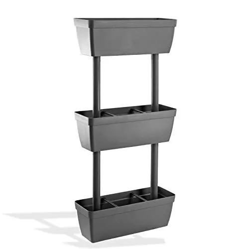 DEMA Senkrechtgarten Blumenkasten 3tlg. dunkelgrau - Garten-Zubehör: Wetterfester Blumenkasten aus Thermoplastharz, erweiterbar und mit Wasserreservoir für gesunde Pflanzen. Einfache Montage in wenigen Minuten!