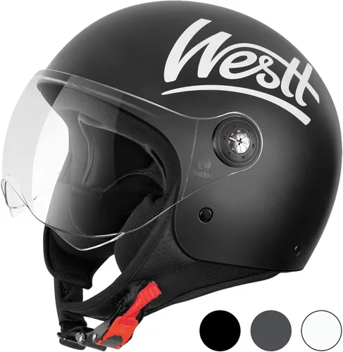 Westt Jethelm Motorradhelm mit Visier von Westt