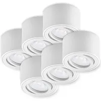 Oktaplex 6er Set Aluminium Deckenspot Lile S Schwenkbar inkl. LED-Module Warmweiß 3000K 230V Weiß