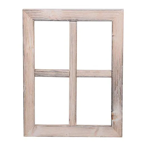 UNUS Deko Fenster aus Holz, Fensterrahmen im Vintage Design, Bilderrahmen rechteckig 35 x 27 x 1,5 cm