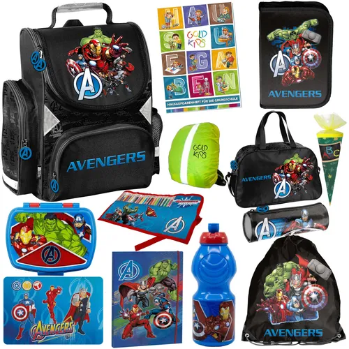 Avengers Ironman Schulranzen für Jungen - 13er-Set - Stylischer Schulrucksack im Avengers Design, ideal für kleine Superhelden, unisex und perfekt für Schule und Freizeit.