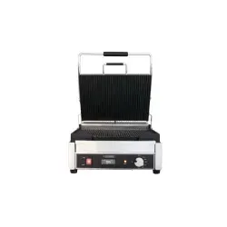 Schneider Kontaktgrill groß - gewellt, 29 x 38 cm Grillfläche - Allesschneider mit Edelstahlgehäuse und gusseiserner Backplatte. Perfekt für Grillliebhaber mit einstellbarer Plattenhöhe und akustischem Timer für optimale Grill-Ergebnisse.