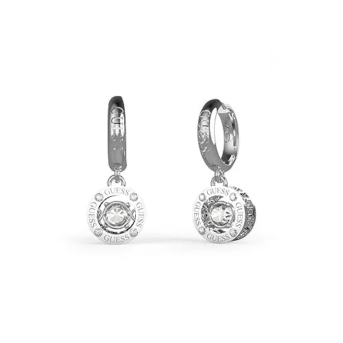 Guess Damen Hängeohrringe JUBE01463JWRHT-U aus Edelstahl in silber von GUESS
