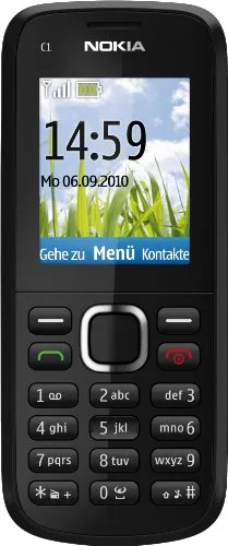 Nokia C1-02 Handy - Simlockfreies Mobiltelefon mit 1,8 Zoll Display - Simlockfreies Handy mit 1,8 Zoll Display, erweiterbarem Speicher bis 32 GB und Bluetooth-Funktion für vielseitige Nutzung.