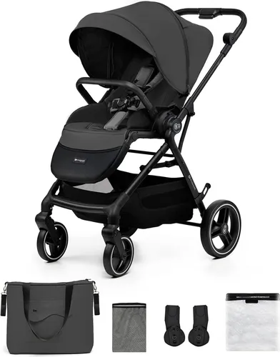 Kinderkraft YOXI Kinderwagen - leicht & wendig bis 27 kg - Grau - Der YOXI Kinderwagen vereint Design und Funktionalität. Ideal für Kinder bis 4 Jahre, ausgestattet mit pannensicheren Rädern und verstellbarer Rückenlehne. Perfekt für Stadt und Ausflüge!