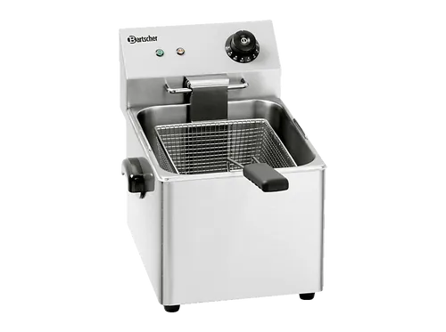 Bartscher Fritteuse SNACK III, 8 Liter - Großküchentechnik mit 8 Litern Beckeninhalt, ideal für effizientes Frittieren und ausgestattet mit Kaltzone für optimale Lebensmittelsicherheit.