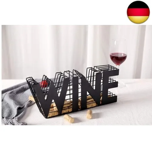 JHY DESIGN Moderner Weinkorkenhalter aus Metall Länge 34 cm Wandmontage