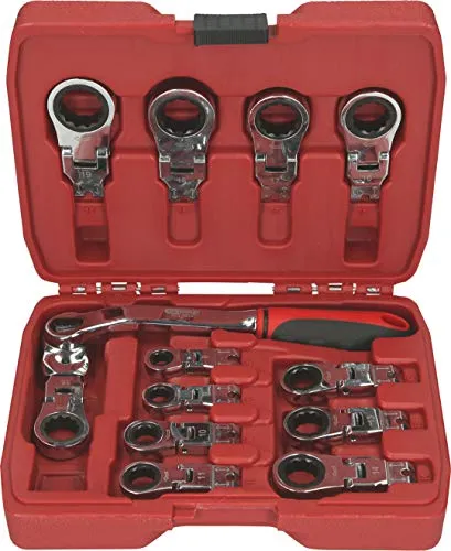 KS Tools Ratschenringschlüssel-Satz, 13-TLG - Ringschlüssel-Set mit 72 Zähnen und 180° schwenkbarem Kopf, ideal für präzises Arbeiten und vielseitige Einsatzmöglichkeiten.