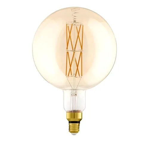 EGLO E27 LED Lampe dimmbar - Amber Vintage Glühbirne Big Size - Energiesparlampe mit 8 Watt (entspricht 60 Watt), dimmbar und sofort hell, ideal für gemütliche Wohnräume; beeindruckendes Vintage-Design in extra großer Form.
