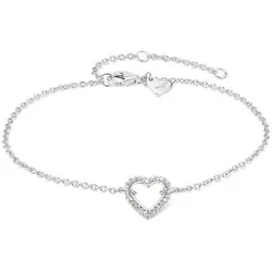 Tamaris Armband TJ-0548-B-21 - Elegantes Damenarmband aus Silber 925 mit Herzanhänger und Zirkonia, 21 cm lang, ideal als Geschenk für besondere Anlässe, geliefert in einem stilvollen Tamaris Stoffbeutel.