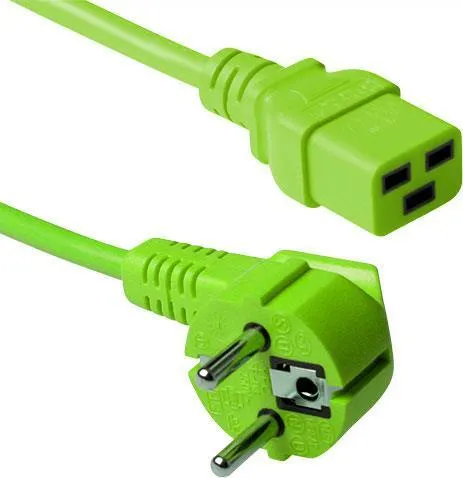 ACT Powercord mains connector CEE7/7 male (angled) in grün von ACT