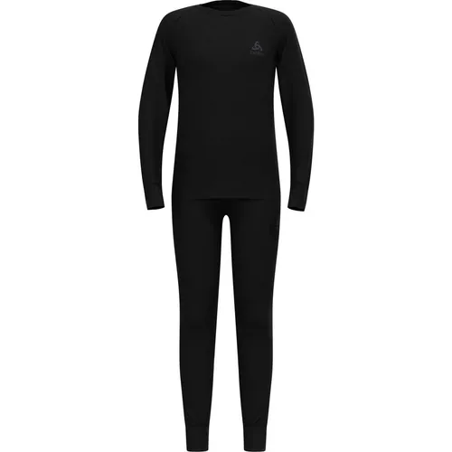 Odlo Merino 200 black (15000) 140 - Kinder Skitourenunterwäsche aus 100% mulesingfreier Merinowolle, bietet natürliche Wärmeregulierung und ist angenehm weich auf der Haut – ideal für kalte Tage auf der Piste.