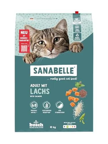 Sanabelle Classic Lachs | Katzentrockenfutter für ausgewachsene Katzen (ab dem 12. Monat) | 1 x 10 kg (Neu)