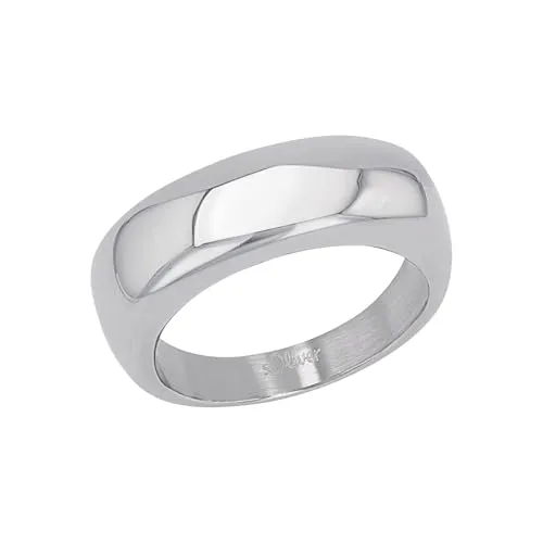 s.Oliver Damenring Edelstahl 32024537 - Eleganter Edelstahlring für Damen in Silber, ca. 0,75 cm breit - ein trendiges Accessoire im modernen Design, perfekt für jeden Anlass.