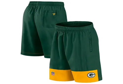 Fanatics Shorts Green Bay Packers Woven - Trainingsbekleidung für Herren, 100% Nylon, ideal für American Football-Fans – perfekt für Public Viewing und Streetwear!