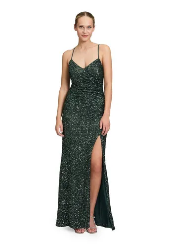 Vera Mont Damen Abendkleid figurbetont - Elegantes Abendkleid in Dusty Slate, figurbetont mit V-Ausschnitt und raffinierten Raffungselementen. Ideal für festliche Anlässe und sorgt für eine feminine Silhouette.