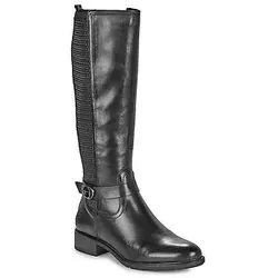 Tamaris Damen Langschaft-Stiefel BLACK, EU 36 - Wanderschuhe mit weichem Touchit-Fußbett für individuellen Komfort und stilvollem Design. Stretch-Schaft und strukturierte Sohle bieten perfekten Halt und Passform.