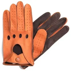 Hand Gewand by Weikert Lederhandschuhe CARLA - Hirschleder Auto-Handschuhe für Damen, handgenäht, Touchscreen braun 7
