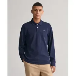 Gant Herren Reg Shield Pique Rugger Polohemd, Evening Blue, XL EU - Poloshirt für Herren mit Knopfleiste und seitlichen Schlitzen, bietet eine normale Passform und stilvolle Gant-Stickerei auf der Brust.
