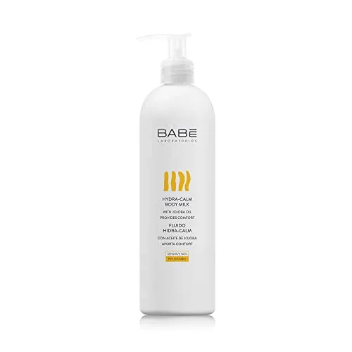 Laboratorios Babé - Fluido Corporal Hidra-Calm 500 ml, Con Aceite de Jojoba y Manteca de Karité, Hidratante, Nutritivo, Protección Epidermis, Piel Sensible y Delicada, Alivio Inmediato,