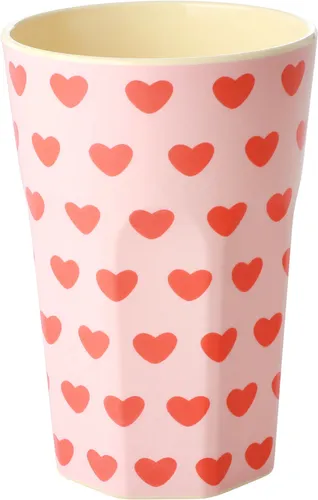 Rice by Rice Melamine Cup With Sweet Hearts Print Tall 400 Ml