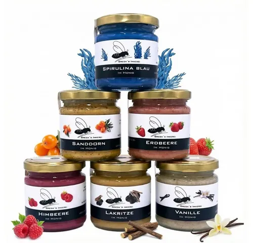 Grega's Imkerei 6er Honig-Probierbox – 6 köstliche Honigspezialitäten mit natürlichen Zutaten