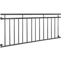 Französischer Balkon Fenstergitter Geländer 184 x 90 cm Anthrazit - Sicherheitsgitter aus pulverbeschichtetem Stahl, wasserresistent und ideal für Sicherheit und Stil auf Ihrem Balkon.