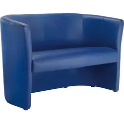 Sofa Kunstleder dunkelblau 1.275x765x615mm - Elegantes Sofa für Wartebereiche, ideal für Empfang oder Konferenzen. Mit bequemer Schaumaufpolsterung und stabiler Holzkonstruktion bietet es hohen Sitzkomfort und passt sich durch verschiedene Farben jedem Raum an.