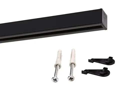 Deco-Raum Gardinenschiene Innenlauf Square eckig flach in schwarz von Deco-Raum