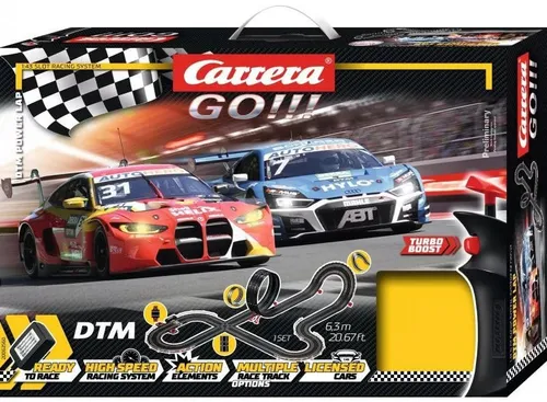 CARRERA GO!!! - DTM Power Lap - Carrera Spielzeug, 1:43 Maßstab, spannendes DTM-Rennen mit Audi und BMW für Kinder ab 6 Jahren und Junggebliebene!