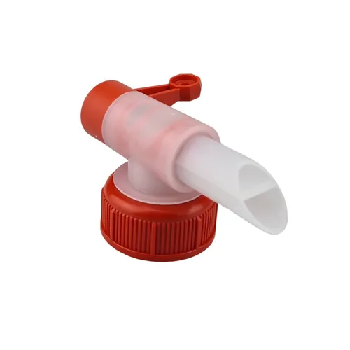 Abfüllhahn DIN 45 Typ: 23/45HF rot/natur mit Verschluss und Dichtring Fasshahn