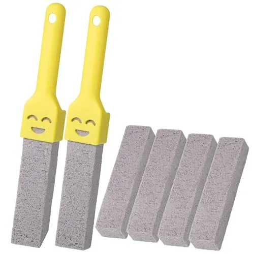 Shirene Bimsstein Toilettenreiniger, 6 Stück, mit 2 Griffen, für Toiletten, Küche, Dusche, Bad, Waschbecken, aus Bimsstein und Polypropylen, Reiniger, Steinform