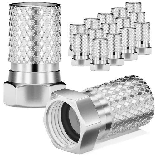 F Stecker 8,2 mm SAT Verbinder Venickelt Kupplung Kabel Antennen Massiv HQ HD 16