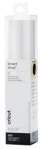 Cricut Vinylfolie 2008619 Smart Vinyl, silber, glitzernd - Zubehör für Schneideplotter, selbstklebende Folie in schimmerndem Silber, ideal für kreative Projekte und hält bis zu 3 Jahre auf glatten Oberflächen.