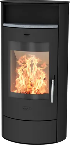 Fireplace Kaminofen Heathus Piacenza Stahl, 6 kW - Kaminofen mit elegantem Design, Warmhaltefach für Heißgetränke und großzügigem Sichtfenster – ideal für gemütliche Abende.