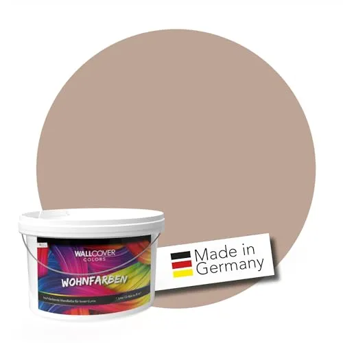 Produktbild WALLCOVER hochwertige Wandfarbe für Innen | Beige Sand | 1L für 8m² | Hochdeckende Innenfarbe Matt (Klasse 1) | Profi Qualität aus Deutschland